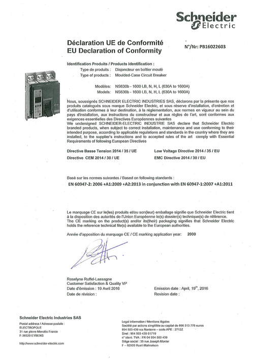 Podgląd Deklaracja zgodności Compact NSb 630-1600A