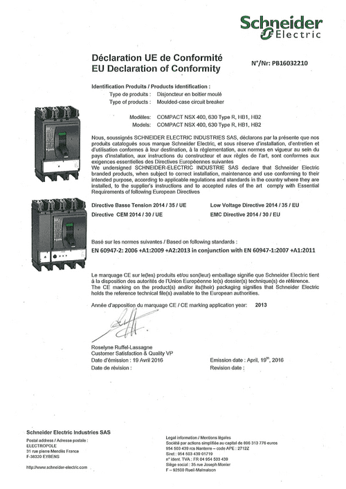 Podgląd Deklaracja zgodności NSX 400-630A R HB1 HB2