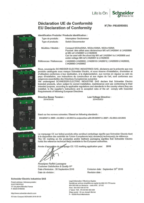 Podgląd Deklaracja zgodności Compact NSXm NA