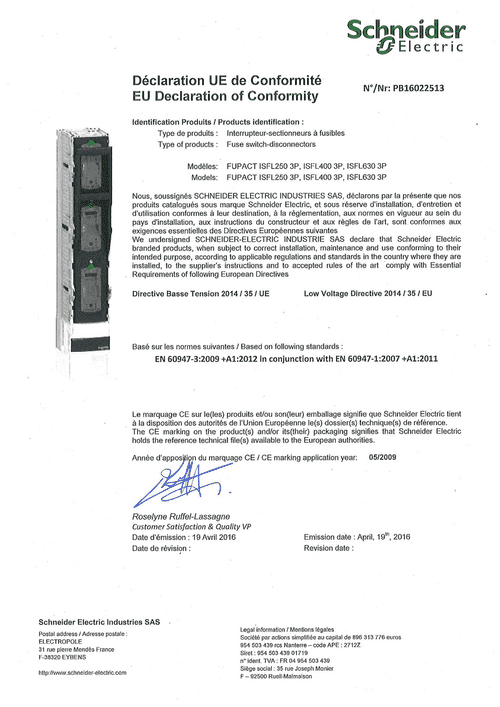 Podgląd Deklaracja zgodności ISFL250-630