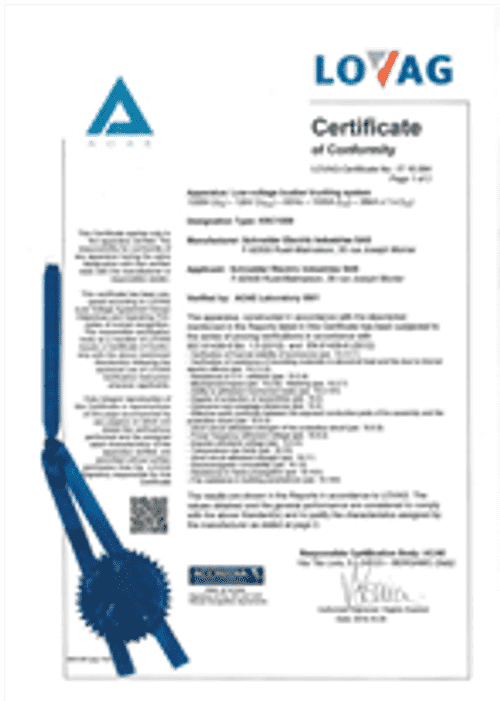 Podgląd Certyfikat zgodności IEC 61439-6 Canalis KRC