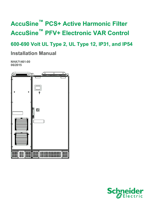 Podgląd Instrukcja instalacji AccuSine IP31, IP54, UL typ 2, UL typ 12 600-690 V