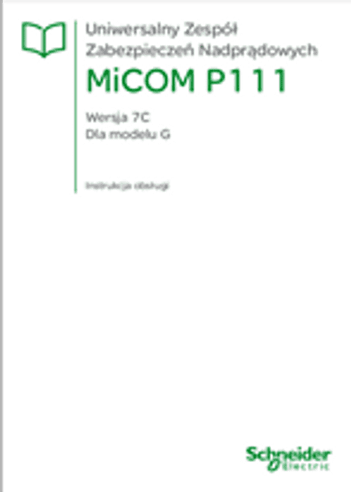 Podgląd Instrukcja obsługi MiCOM P111 model G