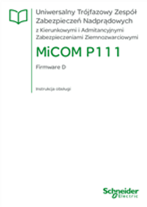 Podgląd Instrukcja obsługi MiCOM P111 model D