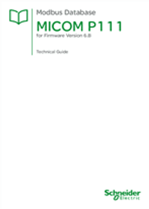 Podgląd Instrukcja komunikacja Modbus MiCOM P111 modele B, R, D, E, G, H