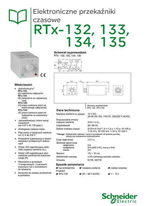 Podgląd Karta katalogowa przekaźniki czasowe RTx-13x