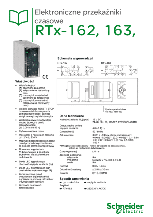 Podgląd Karta katalogowa przekaźniki czasowe RTx-16x