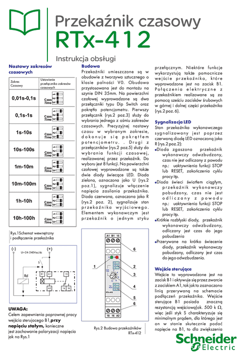 Podgląd Instrukcja obsługi mikroprocesorowe przekaźniki czasowe RTx-412