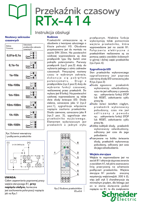 Podgląd Instrukcja obsługi mikroprocesorowe przekaźniki czasowe RTx-414
