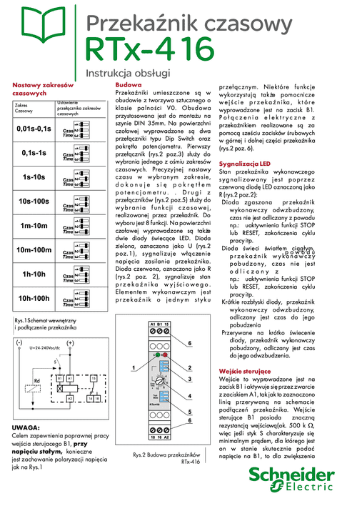 Podgląd Instrukcja obsługi mikroprocesorowe przekaźniki czasowe RTx-416