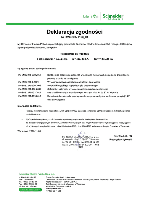 Podgląd Deklaracja zgodności RM6
