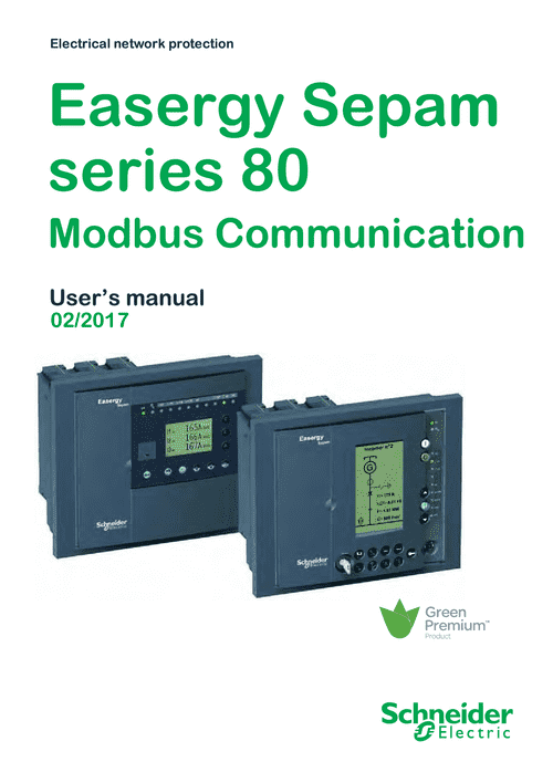 Podgląd Poradnik Sepam 80 komunikacja Modbus