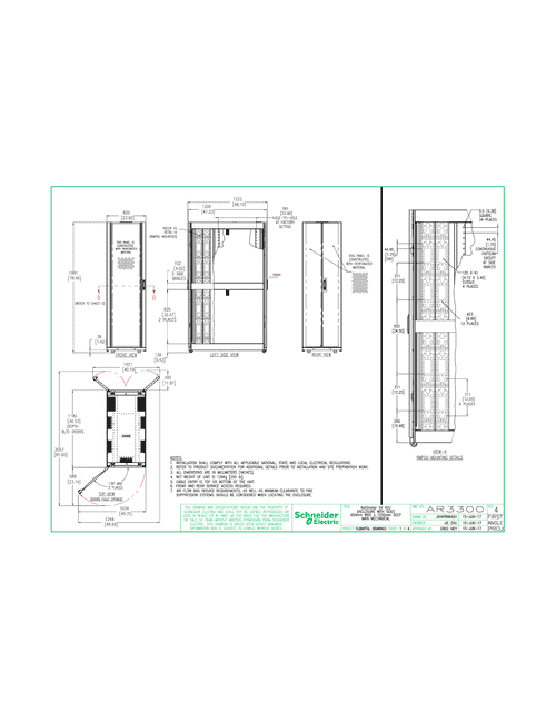 Podgląd Rysunek techniczny NetShelter SX, 42U, 600mm x 1200mm