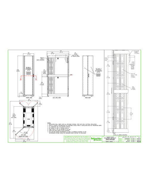 Podgląd Rysunek techniczny NetShelter SX, 48U, 600mm x 1200mm