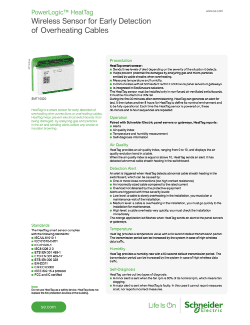 Podgląd Instrukcja techniczna PowerLogic HeatTag