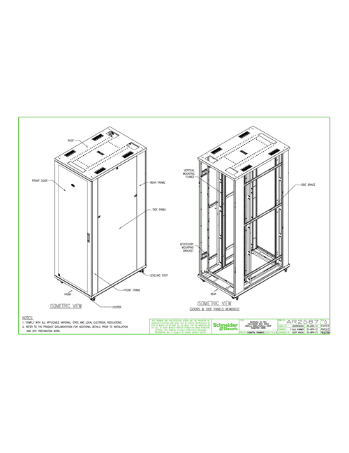Podgląd Rysunek techniczny NetShelter SV, 48U 800mm x 12000mm