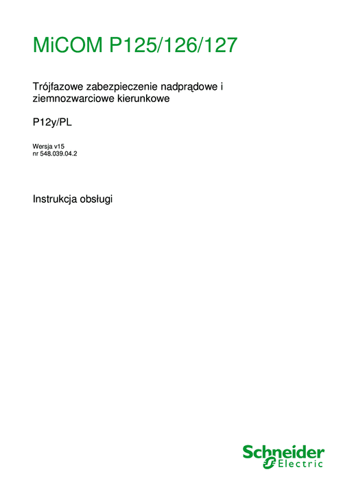Podgląd Instrukcja MiCOM P125 P126 P127