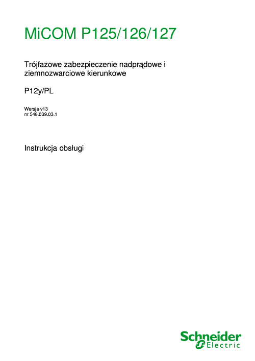 Podgląd Instrukcja MiCOM P125