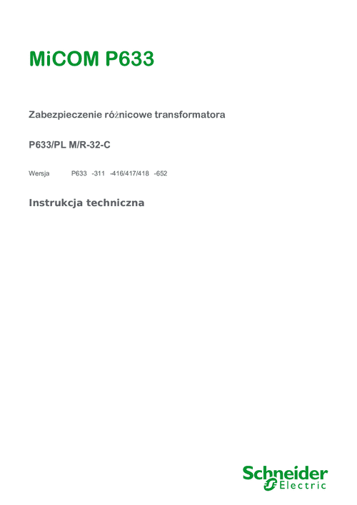 Podgląd Instrukcja Micom P633 wersja 652